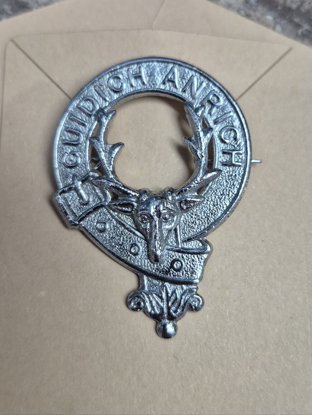 Vintage Scottish Clan MacKenzie Brooch Kilt Pin Seaforth Highlanders Britain